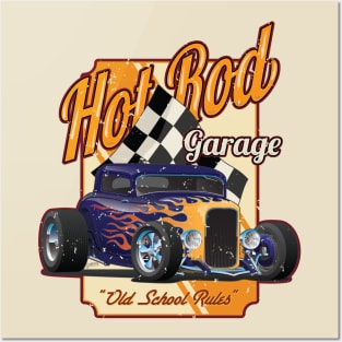 Hot Rod Garage Old School Rules Posters and Art